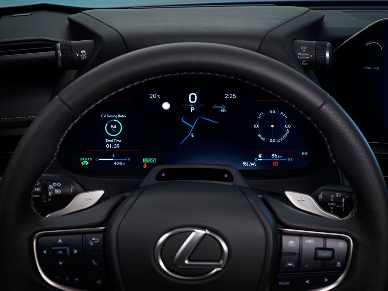 The Lexus UX steering wheel