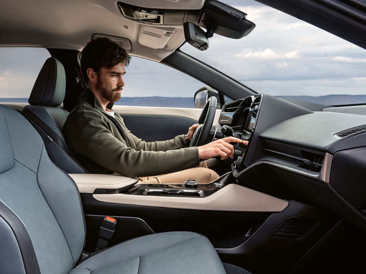 The Lexus RZ's panoramic roof 